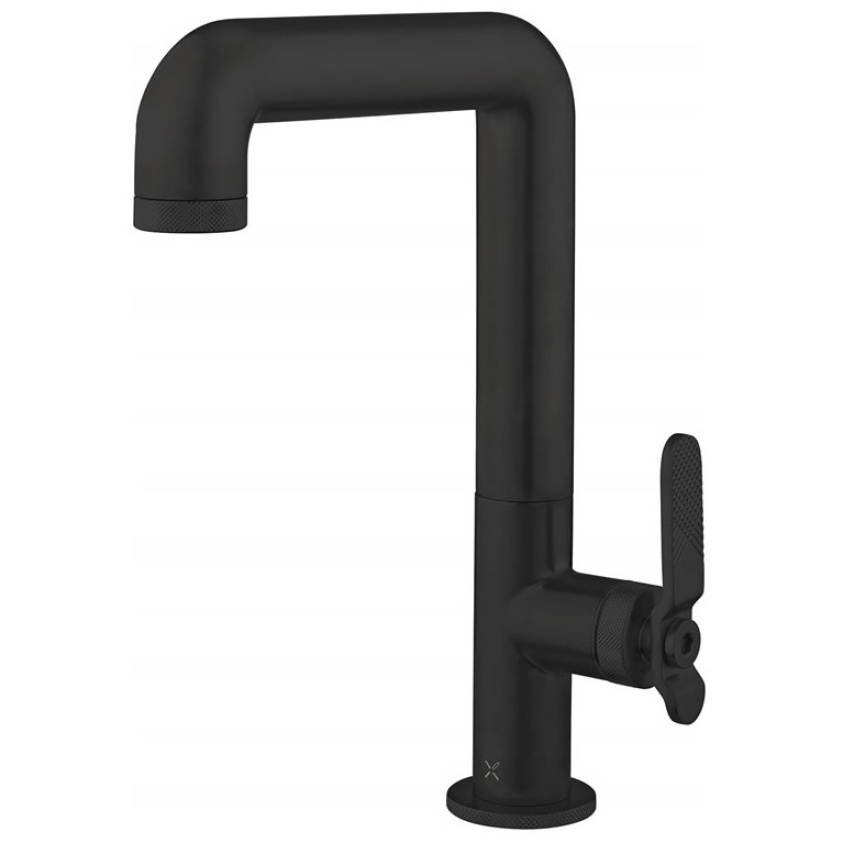 Cutout image of Crosswater UNION Matt Black Tall Basin Mixer